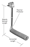 HXL Series, Spiral L-Shaped Fluoropolymer (PTFE) Heaters